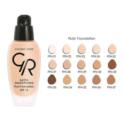 کرم پودر ساتین فلوئیدی گلدن رز Golden Rose مدل Satin Smoothing